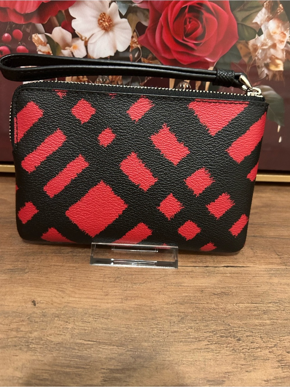COACH Corner Zip Wristlet in Wild Plaid - Picture 3 of 7